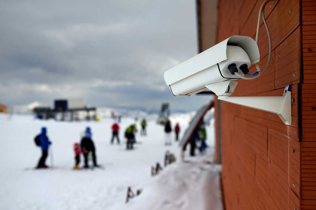 surveillance camera in use